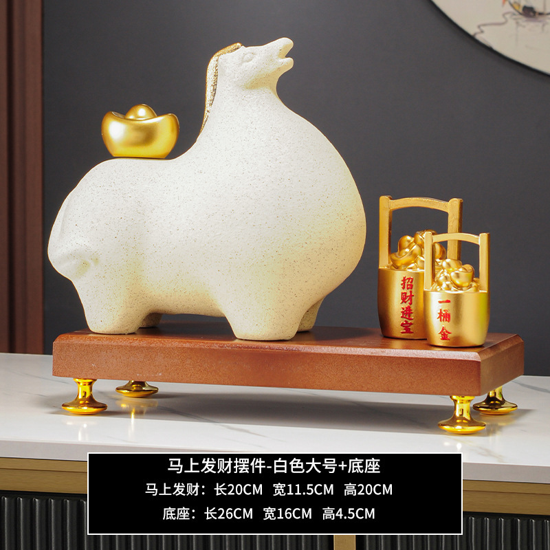 軽くて豪華な高級中国風の馬の装飾品で、リビングルーム、玄関、オフィスの装飾、新しい家の引っ越しギフトに富を引き寄せるために使用できます。|undefined
