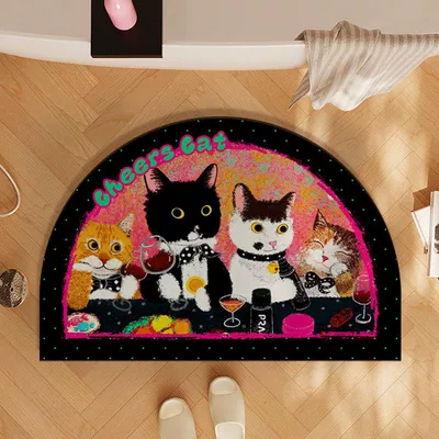 Cute Kitten Soft Diatom Mud Avtomobil döşəmə paspasları - kitten-6-bathroom-mat-4060cm-diatom-mudabsorbent-and-quick-drying