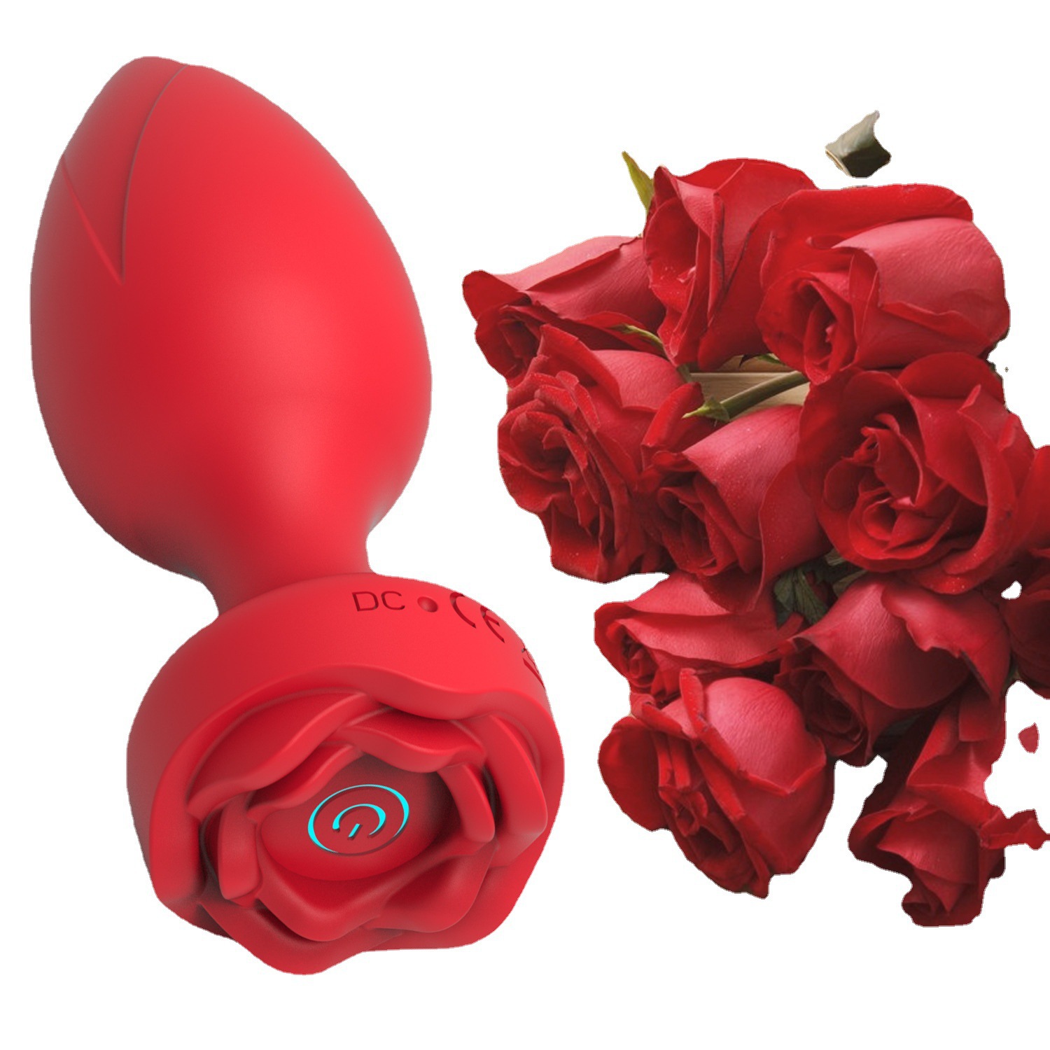 Female Charging Rose Anal Plug 10 Frequency Vibration Wireless Remote Control Rear Home Masturbator Adult Sex Products_voghion.com