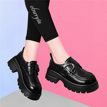 2025厚底新款复古休闲厚底增高乐福鞋百搭套脚小皮鞋增高单鞋女鞋