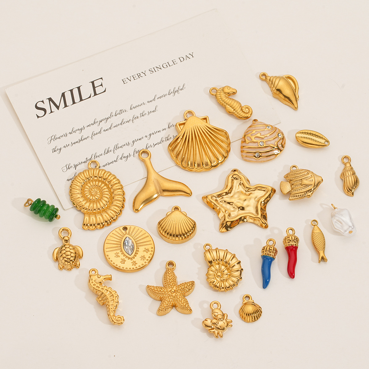 4g Weight Pendant Jewelry Making Type DIY Jewelry Accessories Classification 5 PCS/Package Quantity 304 Stainless Steel Material Conch, Hippocampus, Shell Pattern All Seasons Season Plating Design Simple Style, Classic Style Style 5 PCS/Package 304 Stainless Steel Conch Hippocampus Shell Pendant DIY Jewelry Accessories 2