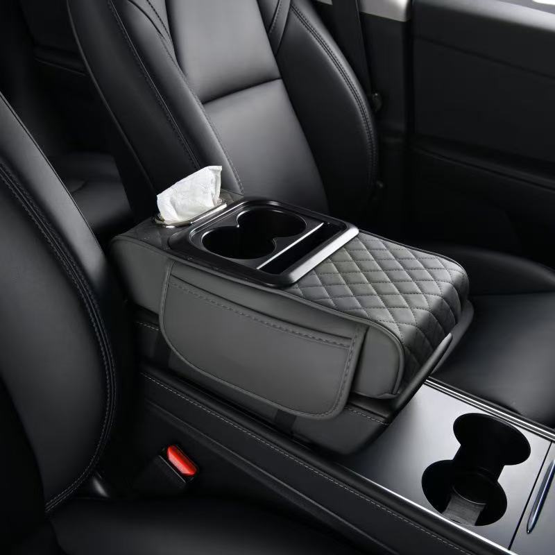 Holder 4-in-1, Universal Armrest box pad - gray