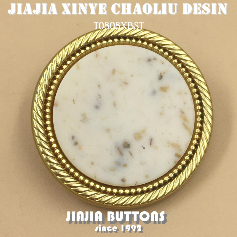 3-5 Alloy Marble Pattern Resin Hemp Lace Fashion All-match in stock Multi-hand Sewing Coat Hand Sewing Buckle