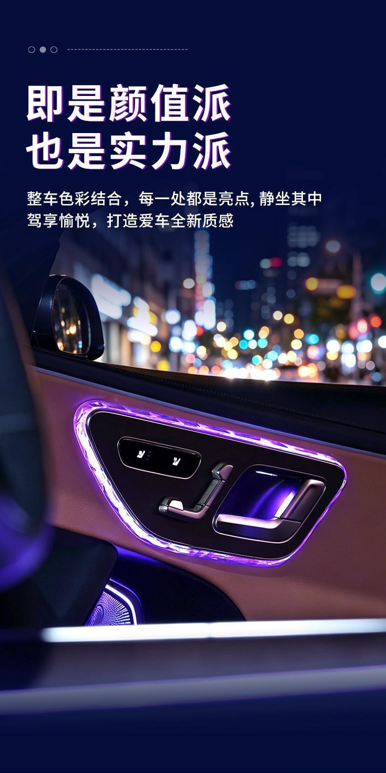 Mercedes-Benz door ambient light crystal frame E-class crystal reading light frame C260L/GLC/S-class EQS EQE AMG