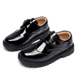 男童皮鞋软底表演新款春秋演出皮黑色男孩英伦冬季小学生儿童鞋