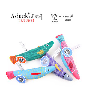 Aduck cat toy cat teasing cat toy catnip toy plush print toy/sound anchovy