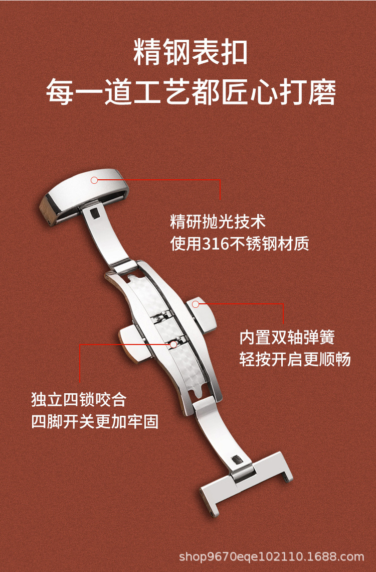 Wholesale DW watch straps, direct supply from the watch strap manufacturer, top-grain cowhide watch accessories, crocodile-patterned genuine leather straps pic 5
