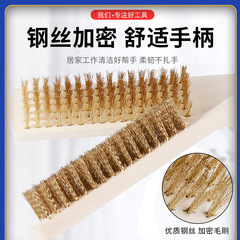 Metal polishing, rust removal, wooden handle wire brush, surface treatment walnut handle brush, play cleaning brush