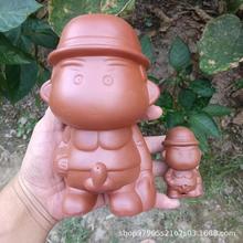 紫砂茶宠摆件撒尿小和尚喷水小孩尿童娃娃批发茶道零配件批发礼品