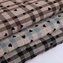 【爱心植绒工艺】纯色格子花纹布料春秋连衣裙西装柔软手工面料