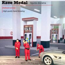 1:64比例 中国石油加油站3D树脂微缩人物 迷你小人偶静态手办模型