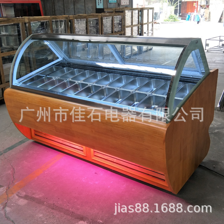 Manufacturer Wholesale 20 Plates Ice Cream Display Cabinet Gelato Showcase 110V Ice Cream Display Cabinet