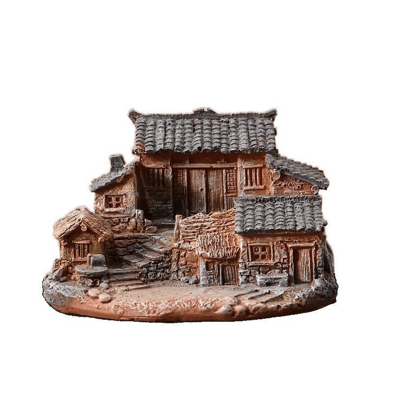 田舎の古い家の装飾品小さなモデルデスクトップクリエイティブマイクロ風景中庭鉢植え盆栽装飾|undefined