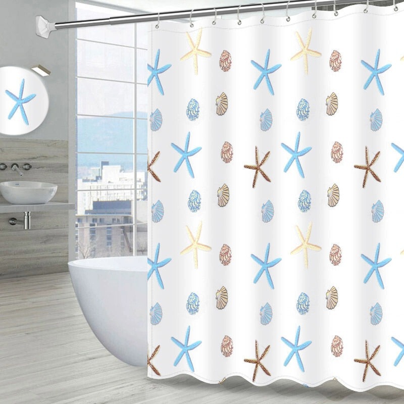 Punch-free Bathroom Shower Curtain suit Toilet Waterproof Cloth Toilet High-grade Shelter Curtain Shower Partition Door Curtain