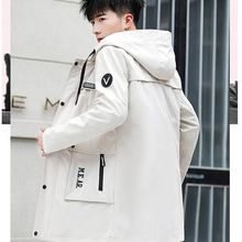 外套男春秋韩版帅气休闲中学生夹克青少年男装中长款潮流风衣