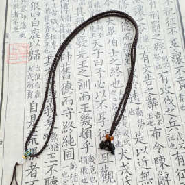 吊坠挂绳批发 多色挂脖绳可调节编织挂绳项链绳加玉石珠