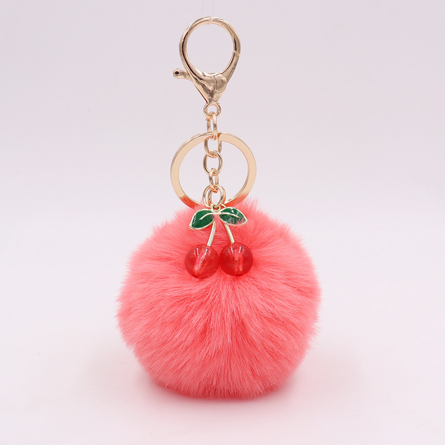 Lindo llavero de peluche de cereza aleación bolsa de bola de piel de cereza colgante bolsa de Ropa Accesorios de llavero
