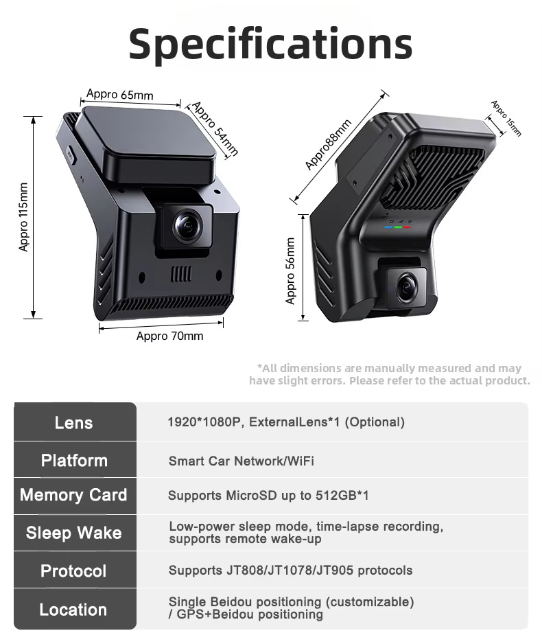 Driving Recorder Customized Remote Monitoring Pure Beidou Positioning Real-Time Video Recording Voice Intercom Api Fleet Management