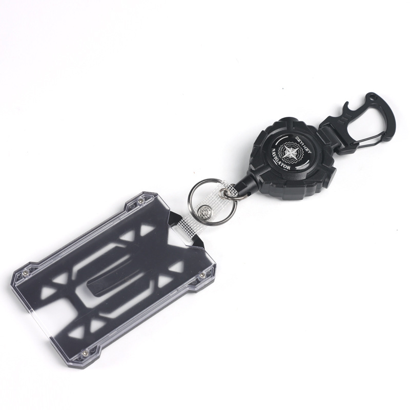 Amazon hebilla retráctil y fácil de tirar, cable de acero recubierta de goma de alta resistencia, llavero de pesca de peces al aire libre, lugar fácil de tirar y a prueba de pérdida