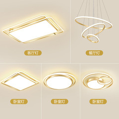 Golden Modern Minimalist LED Bedroom Lamps Nordic Creative Restaurant Lights Elegant and Luxurious Living Room Ceiling Lights Set