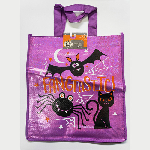 New In-Stock Cross-Border Halloween Spunbond Fabric Bags with Color Coating, Hand-Held Spunbond Fabric Ghost Festival Candy Storage Bags