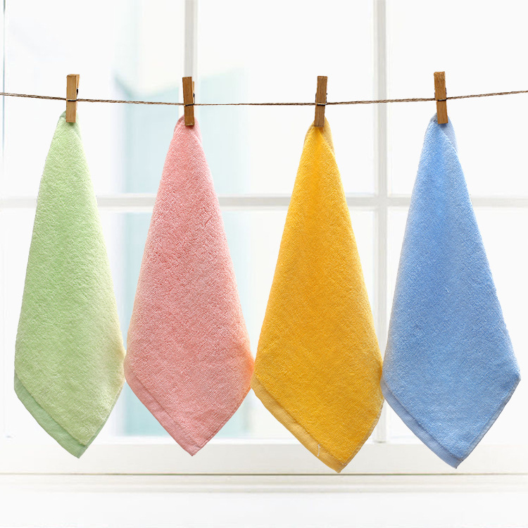 Bamboo Fiber Small Square Towel 25*25 Kindergarten Pure Bamboo Fiber Small Towel Kidsren's Towel Saliva Towel Wholesale