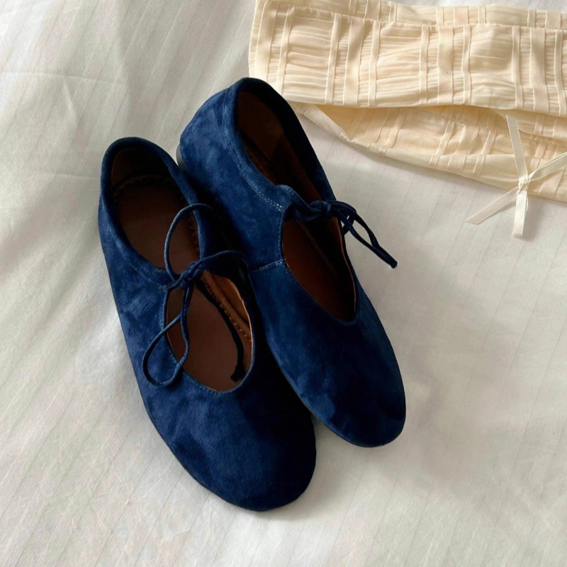 In Stock 2025 Spring Summer New Lace-Up Bow Ballet Soft Sole Mary Jane Versatile Shallow Mouth Single Shoes_vogvips.com