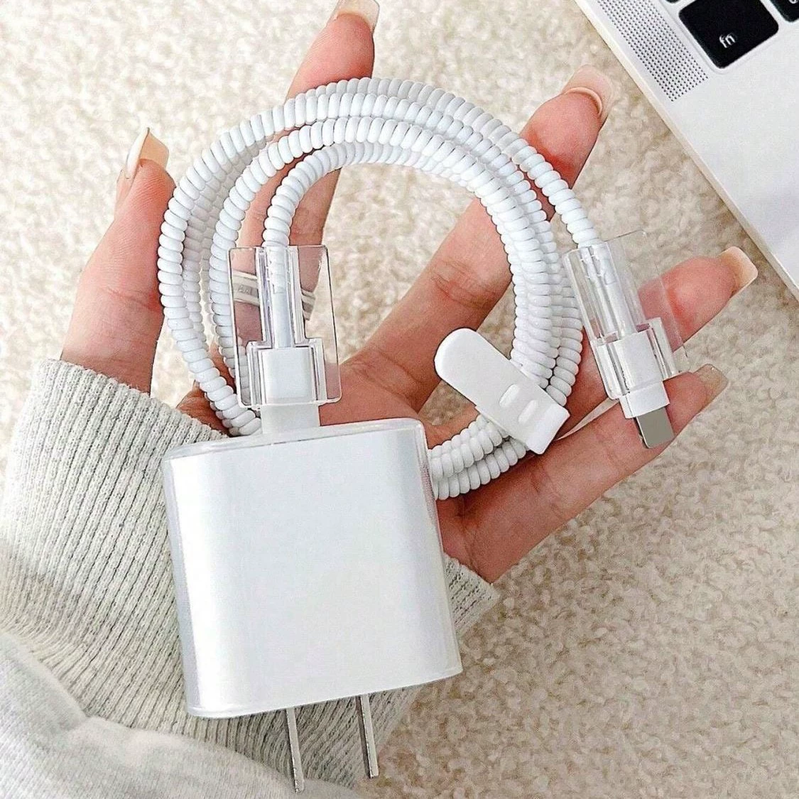 Защитный чехол для зарядного устройства Apple, чехол для зарядной головки 20 Вт, защита кабеля передачи данных, защита от повреждений для зарядного кабеля.