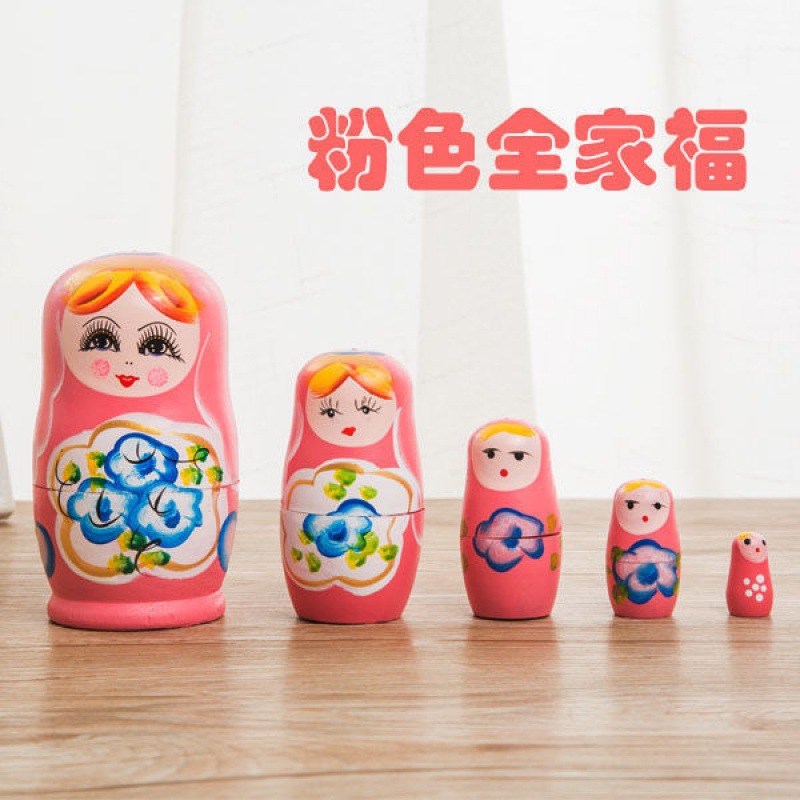 핑크색 마트료시카 세트, 5개 세트 - 프리 사이즈