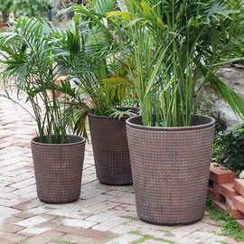 大口径水泥花盆花园庭院别墅院子绿植种树花器艺术高档复古做旧