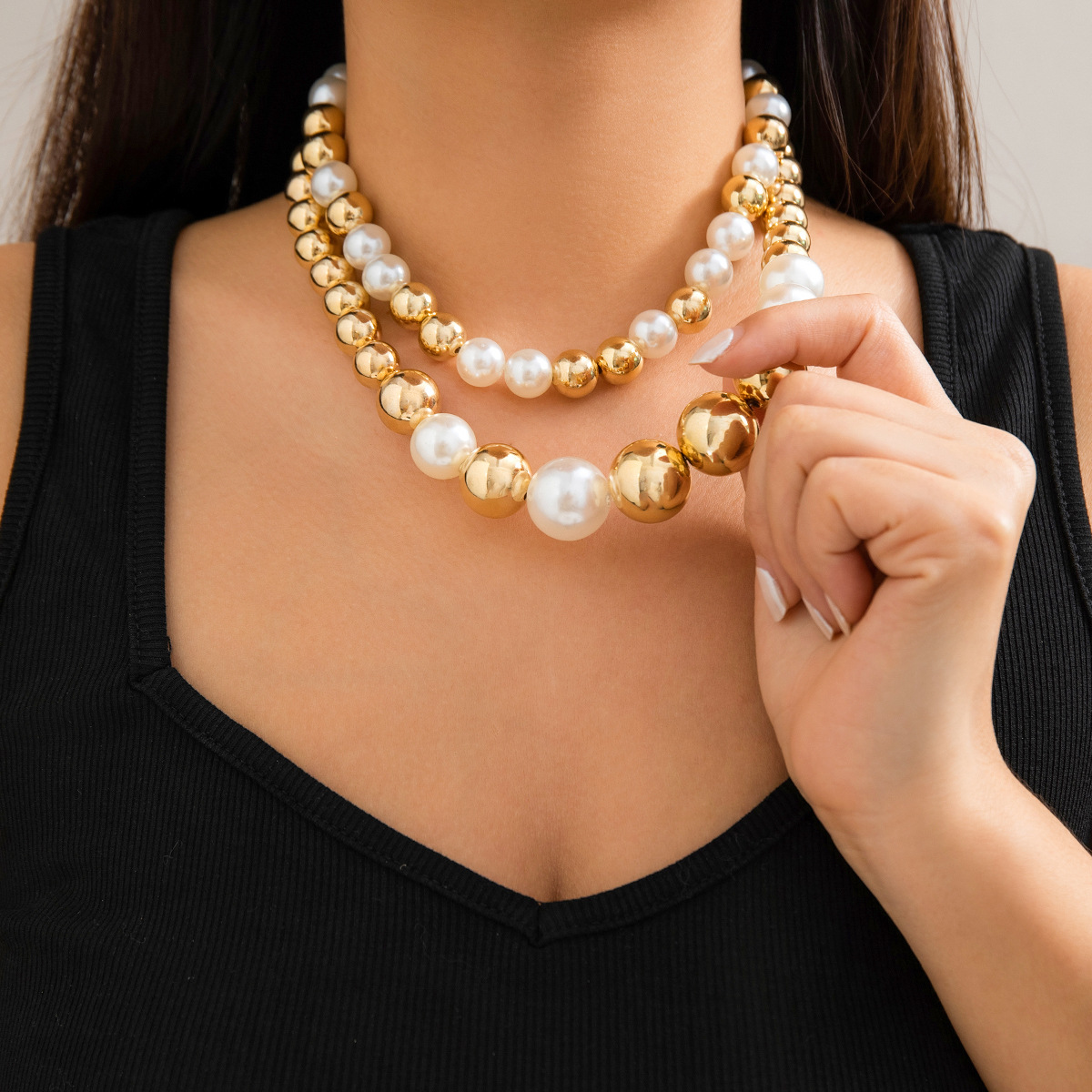 Boho Statement Necklace With Exaggerated Beads For Women_voghion.com