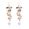 Cute earrings with tassels from pearl, flowered