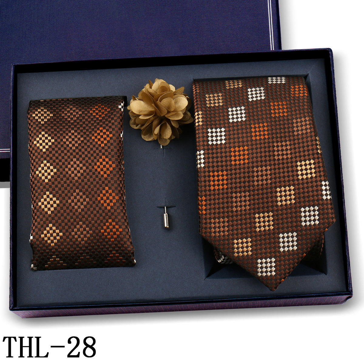 Juego de Corbata y Pañuelo para Hombre Poliéster para Bodas y Eventos de Negocios image 34