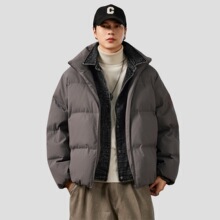 爆款美式潮牌羽绒服男冬季Cleanfit短款立领面包服情侣防寒外套