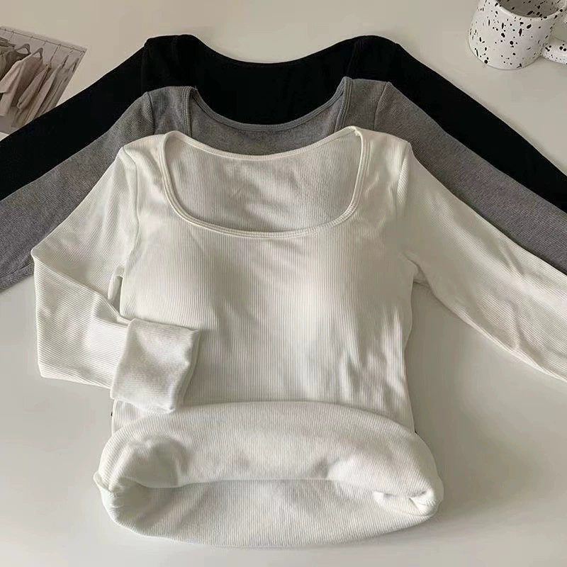 Осенний белый с нагрудным ковриком нижняя рубашка теплая трикотажная рубашка