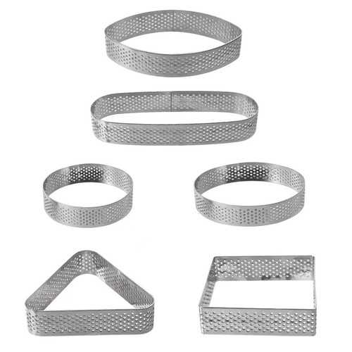 304 stainless steel tower ring with hole French cake mold laser punching cheese mousse mold baking tool DIY