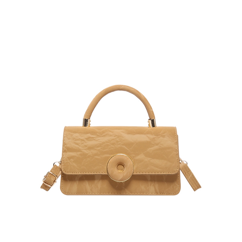 Textura de empalme artístico simple bolso cuadrado 2024 ocio nuevo estilo de invierno personalidad extranjera bolso de hombro portátil