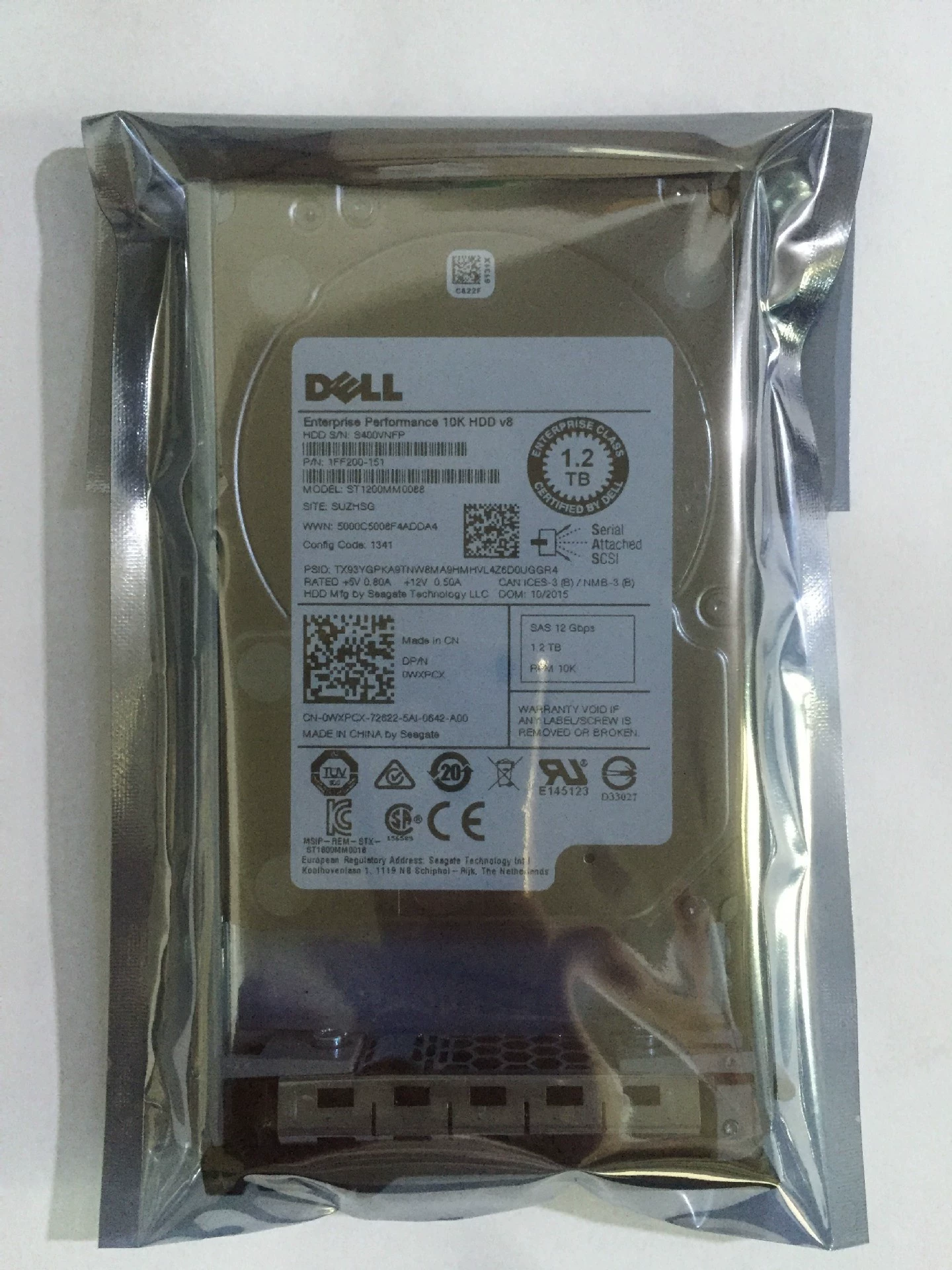 Подходит для Dell 1.2T 2.5-дюймовый 10K SAS 0WXPCX ST1200MM0088 серверный жесткий диск