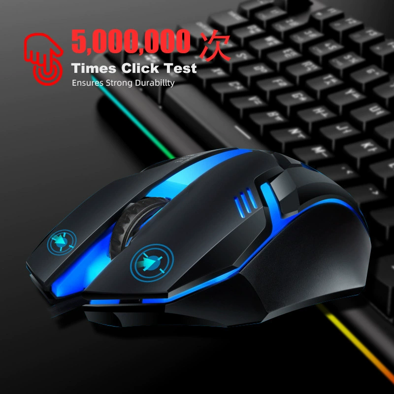 Проводная светящаяся мышь FV136 для игр e-sports RGB смена цвета, надёжная настольная мышь для интернет-кафе, съедобная курица RGB бликует USB