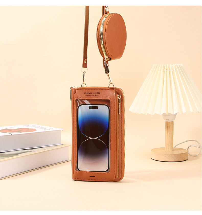207g Weight Zipper Closure Type Single Shoulder Strap Strap Type Phone Wallets Bags Type Casual, Daily Occasion PVC Material Solid Color Pattern All Seasons Season Unisex Gender Vintage Style, Classic Style Style Square Shape Small Size Unisex Solid Color PVC Zipper Phone Wallets 14