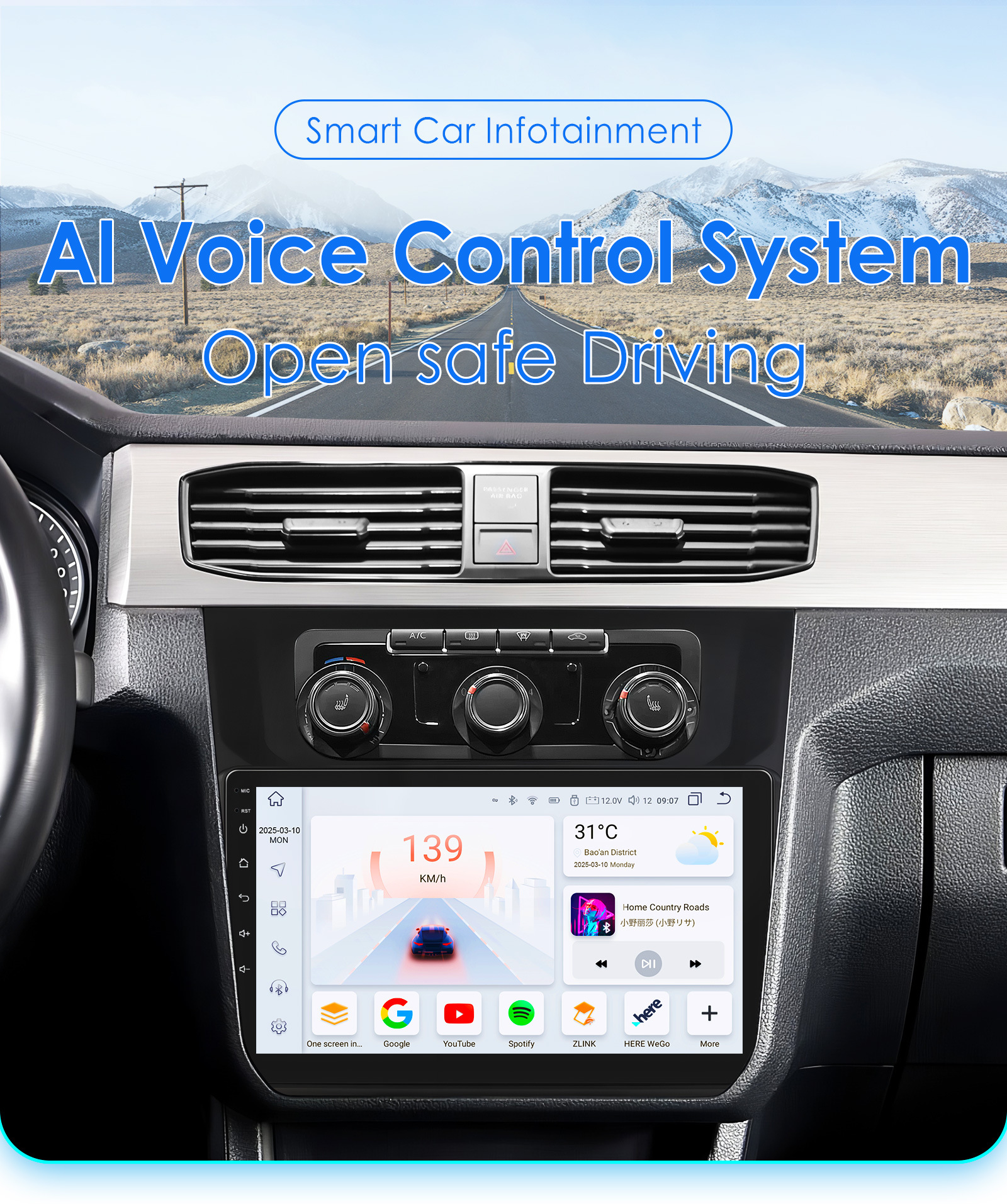 Suitable for Volkswagen Caddy 2015-2018 Models, Android Carplay Central Control Bluetooth Car Navigation