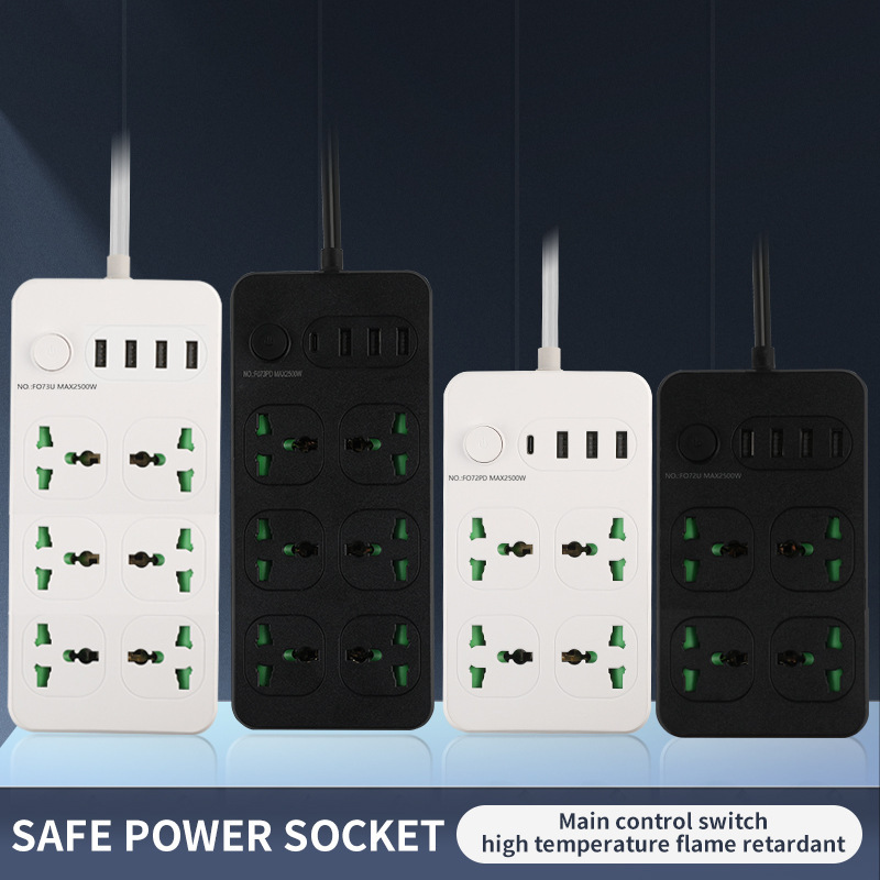 Comercio exterior exportación de zócalo multifuncional África Nigeria Oriente Medio Arabia Saudita Dubai enchufe de fila con carga de teléfono USB