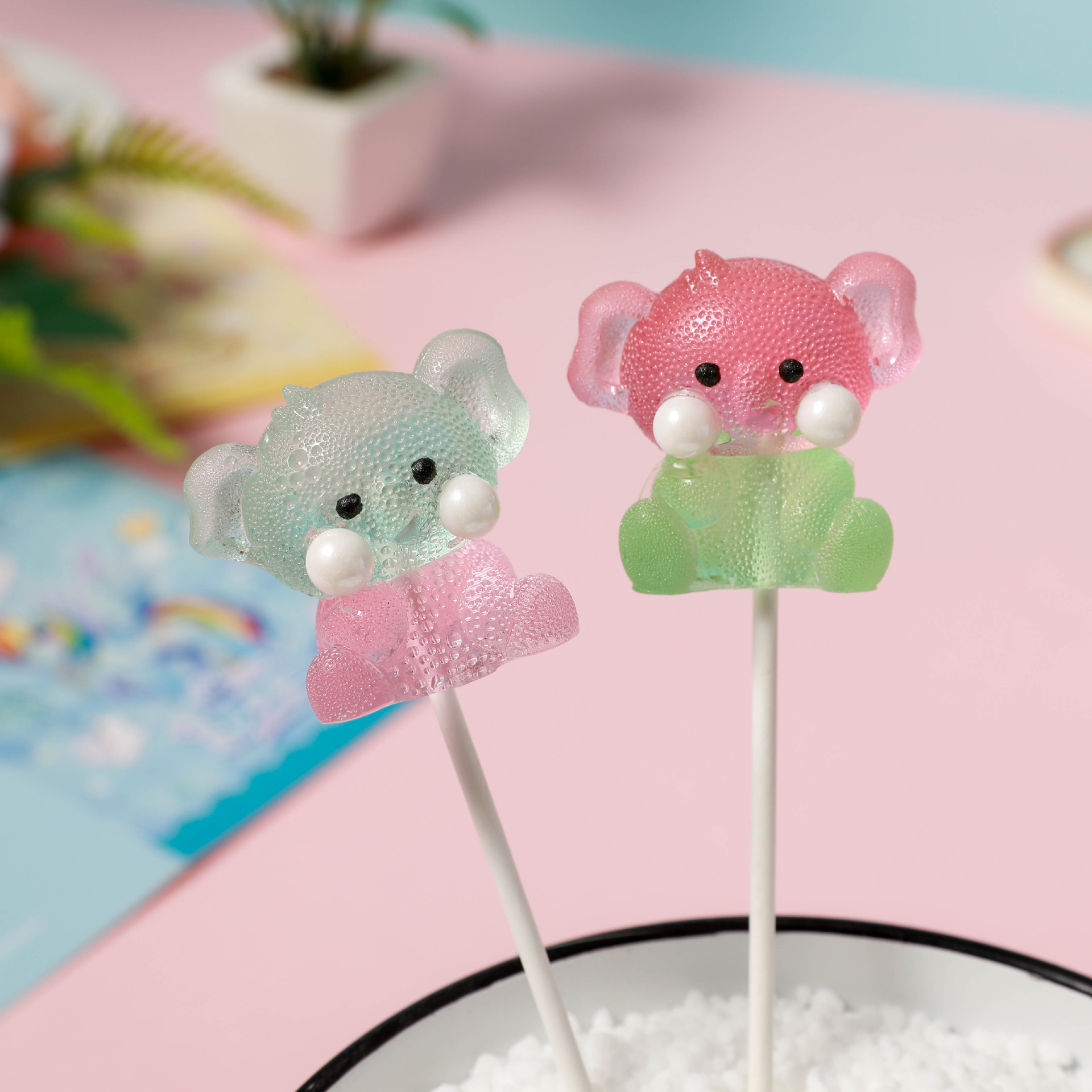 코끼리 모양의 롤리팝 1 [풀 12 박스]