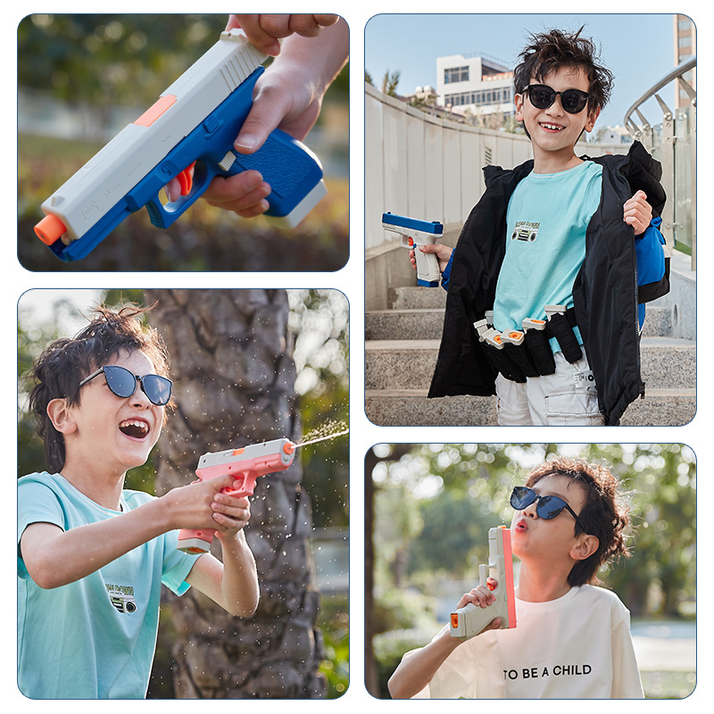 Tiktok mismo Glock pistola de agua manual continuo pelo pistola de pulverización de agua de los niños de verano al aire libre pistola de agua de juguete al por mayor