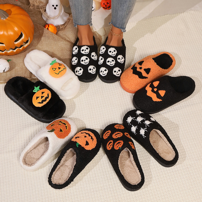 Cross-border Amazon Small Single Preparation Halloween Pumpkin Autumn and Winter Men and Women Couple Cotton Slippers Home Indoor Delivery Cross-border Amazon Small Single Preparation Halloween Pumpkin Autumn and Winter Men and Women Couple Cotton Slippers Home Indoor Delivery