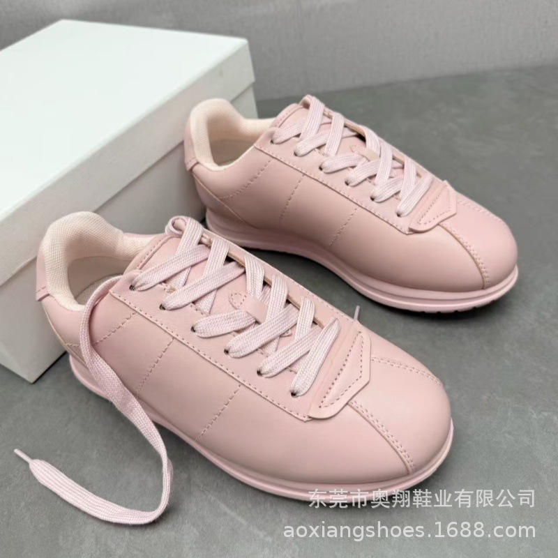 工厂高定无标真皮呆萌可爱小胖丁厚底增高阿甘运动休闲面包女鞋25|undefined