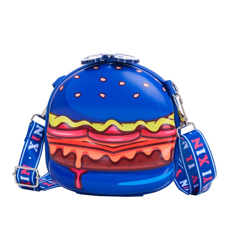 Mini bolso de hombro coreano para niños y niñas, caricaturas lindas pequeñas hamburguesas bebés mochila de impresión nueva bolsa infantil