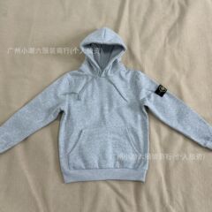 正确版岛家ST徽章刺绣纯色加绒欧美连帽罗盘袖标卫衣男女宽松长袖