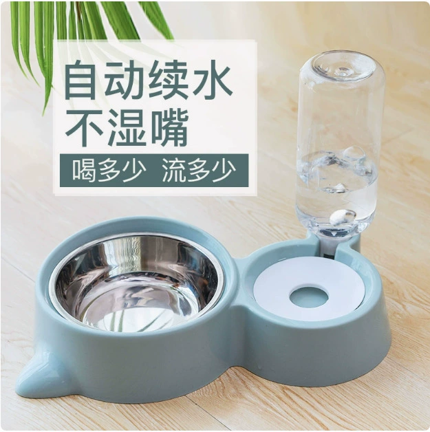 Миска для кошек, миска для собак, миска для корма для кошек, автоматическая кормушка для кошек, интегрированная миска для воды и корма, двойная миска из нержавеющей стали, товары для животных