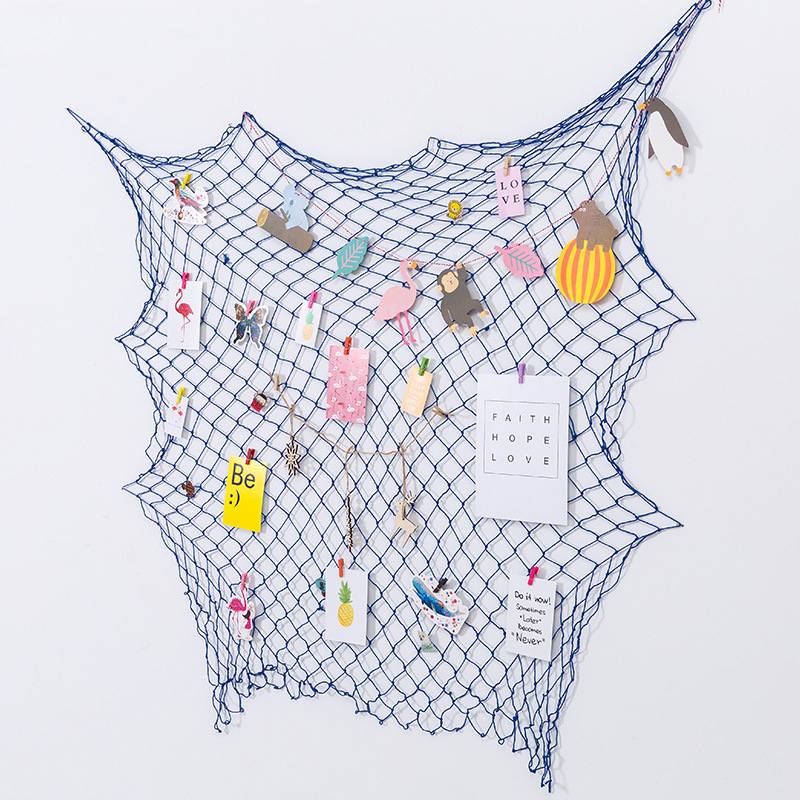 照片墙装饰麻绳夹子悬挂无痕钉一面墙创意个性韩式小清新渔网网格